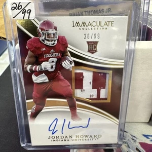 JORDAN HOWARD 2016 IMMACULATE RPA INDIANA ROOKIE PATCH AUTO RC #D /99 - Picture 1 of 2