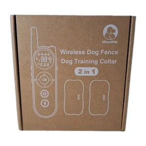 Open Box Mimofpet X3 Wireless Dog Fence Training Collar for 2 Dogs - Black - Picture 1 of 10