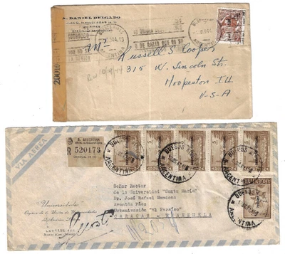 Argentina: 5 Covers differents types, censorship-navy- airmail-  EBAR08 - Image 1 of 3