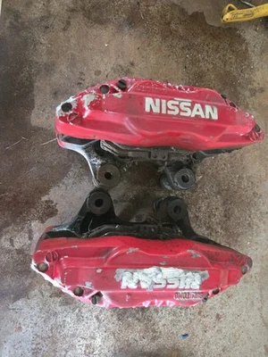 90-91 NISSAN Z32 300ZX TURBO JUEGO DE 2 PINZAS DE FRENO DELANTERAS IZQUIERDA Y DERECHA OEM 30mm Foto 1 de 4