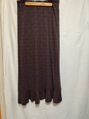 Falda larga con estampado sedoso púrpura J. Jill con dobladillo con volantes, talla grande Foto 1 de 4