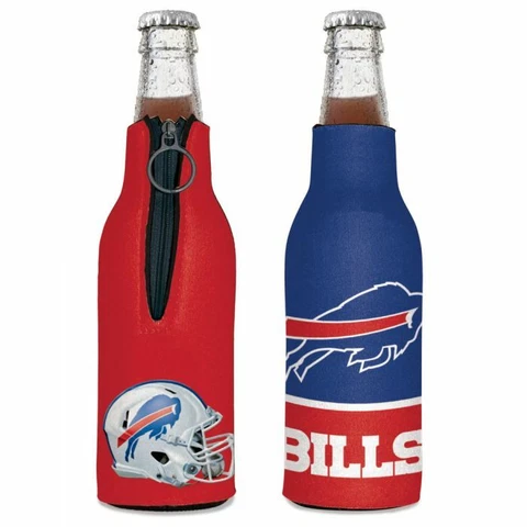 BUFFALO BILLS BOTTLE HOLDER COOZIE KOOZIE COOLER WITH ZIPPER NFL LICENSED Cover