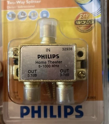 Philips Home Theater Two Way Splitter (M62800) 24K Gold Plated Connectors *NEW* - Image 1 of 4