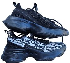 Steve Madden Maxima Black Crystal Embellished Bling Sneaker Size 8 New RRP $229