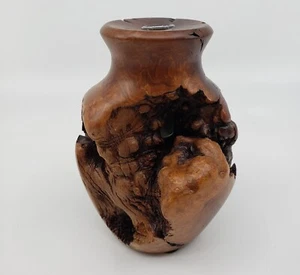 Vintage Rare Collectible BURLWOOD VASE for Home or Office Decor w / Glass Insert - Picture 1 of 11