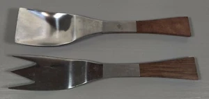 Vintage Burnco Four Seasons Salad Set MCM Scottish Rite Japan Wood Handles  - Picture 1 of 4