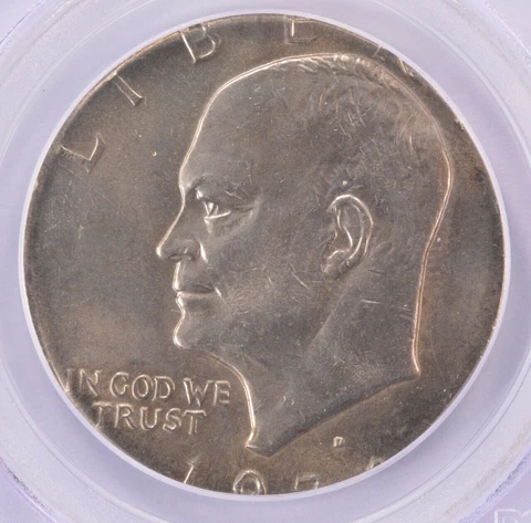 PCGS $1 1974-D Ike Dollar Struck on Philippine 1 Piso Planchet MS64 Cover