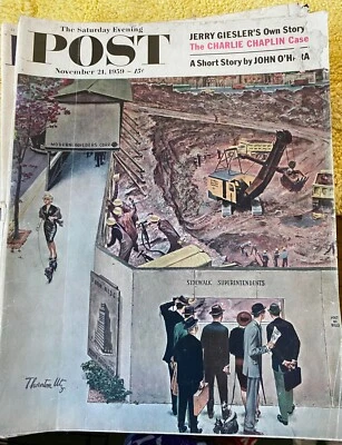 1959 November 21 The Saturday Evening Post Vintage Magazine Thornton Utz VGC - Image 1 of 3
