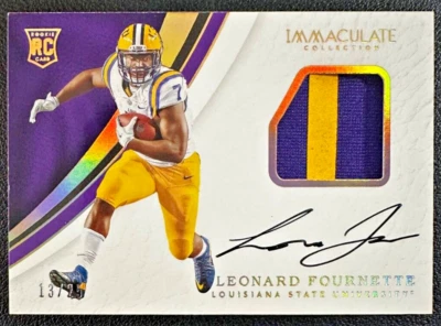 LEONARD FOURNETTE 2017 Immaculate Collection Rookie Patch Autograph Gold 13/25 - Image 1 of 2