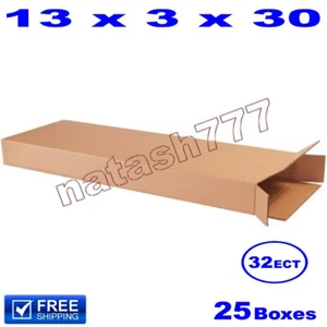 25 - 13x3x30 Cardboard Boxes Mailing Packing Shipping Moving Corrugated Carton - Picture 1 of 1