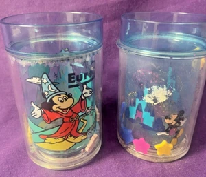 Tazas brillantes de plástico de pared de doble capa de Mickey Mouse vintage de Disney Store - Imagen 1 de 4