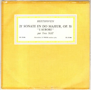 YVES NAT, BEETHOVEN "21e SONATE" 60'S 25 cm  DISCOPHILES FRANCAIS 25.006 - Picture 1 of 3