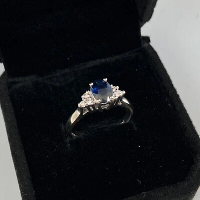 EFFY BITA 14k Sapphire & Diamond White Gold Ring Size 4.5 - Image 1 of 4