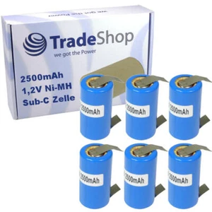6x Sub-C Zelle 2500mAh mit U-Lötfahnen in Industriequalität 1,2V Akku Aufladbar - Bild 1 von 1