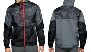 under armour mens project rock legacy windbreaker jacket hooded black gray small - Picture 1 of 7