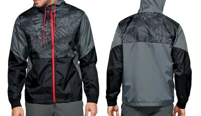 under armour mens project rock legacy windbreaker jacket hooded black gray small - Image 1 of 4