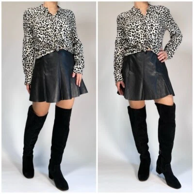 Victoria's Secret Falda Patinadora Cuero Negro Talla 8 Foto 1 de 4