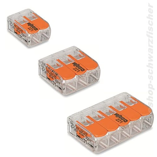 Wago Klemmen mit Hebel - Auswahl 221-412,221-413 o. 221-415 -Stückzahlen wählbar - Bild 1 von 1