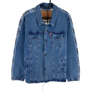 Levi's Men Blue Denim Trucker Coach's Jacket Coat Size L - Picture 1 of 14