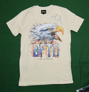 Nueva Camiseta GFTD LA Streetwear Eagle Beige Algodón Para Hombre RGFT-65 - Imagen 1 de 3