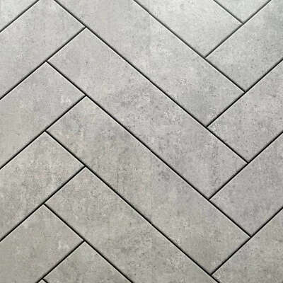 Grey Chevron Matt Tile Effect Bathroom Wall Panels Cladding Shower PVC Pk of 4 - Image 1 of 4