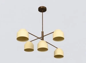 5 Light Shade Handmade Vintage Wall Mid Century Antique Brass Sputnik chandelier - Picture 1 of 6