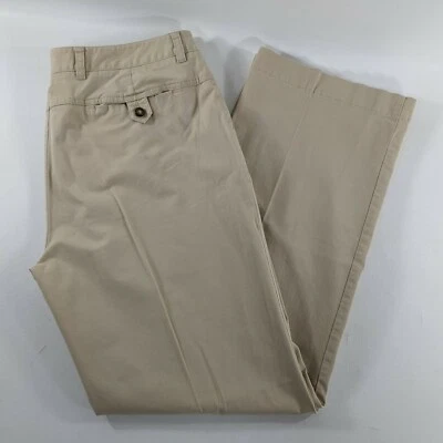 Eddie Bauer Mercer Fit Beige Flat Front Khaki Stretch Pants Womens Size 12 - Image 1 of 4