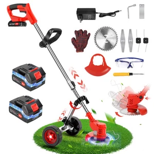 Cordless Weed Eater 650W Electric Brush Cutter Lawn Edger Grass String Trimmer - Picture 1 of 9