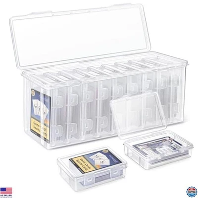 10 PCS Trading Card Storage Box Set, Plastic Top Loaders, Fits Standard Cards - Image 1 of 4