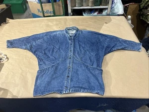 Vintage 1980’s Retro Learsi Denim Oversized Blue Jean Jacket Women’s Size 18 1/2 - Picture 1 of 15