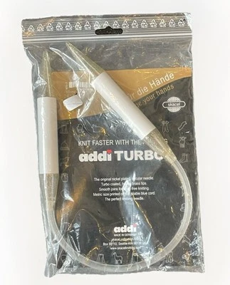 Addi Turbo Jumbo 圆形针织针 24 英寸 36 码美国 20 毫米塑料 Skacel — 第 1/4 张图片