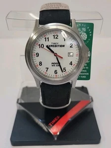Orologio Timex T44381 Uomo Spedizione Pelle Nero Indiglo Data NUOVO Parchi Nazionali - Foto 1 di 7
