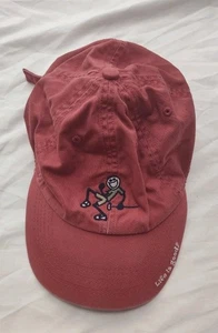Red Life Is Good Golf Hat Cap Strap Back Tan Golfer Dad - Picture 1 of 4