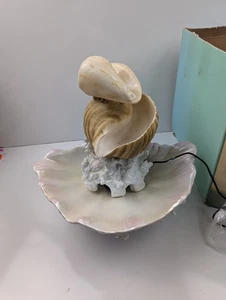 Large Vtg Clamshell & Conch Shell Tabletop Fountain 14.5 H x 14.25 L  - Picture 1 of 11