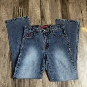 Guess Jeans Girl’s Size 12 Bootcut Y2K blue with light wash - Picture 1 of 6