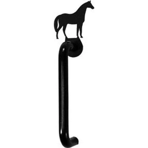 Wrought Iron Horse - Door Handle - Vertical 4.75" (Made in USA) Cover