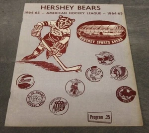 1964 AHL HOCKEY PROGRAM SPRINGFIELD INDIANS VERY RARE VS HERSHEY BEARS RARE - Picture 1 of 7