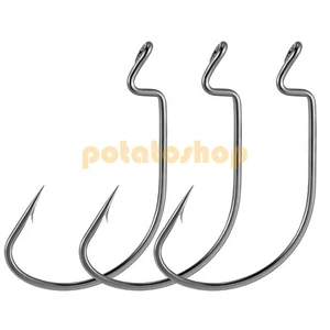 50/100Pcs EWG Offset Hook Worm Lure Weedless Texas Carolina Rig Wrasse Perch - Picture 1 of 11