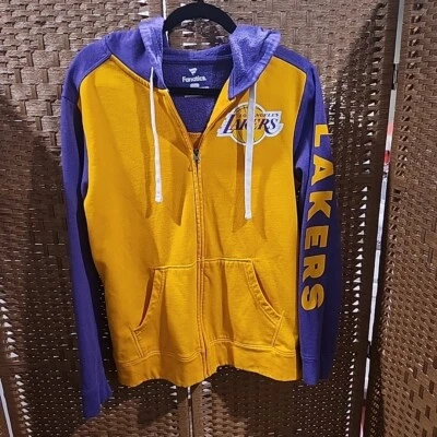 Los Angeles Lakers Fanatics NBA Full-Zip Hoodie Jacket Purple Gold Men's Medium - Image 1 of 4
