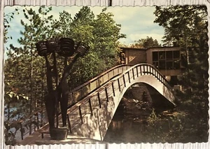 Japanese Walking Bridge Black Lake Onaway Michigan Postcard - Picture 1 of 2