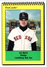 1991 ProCards Ed Riley #1196 Lynchburg Red Sox