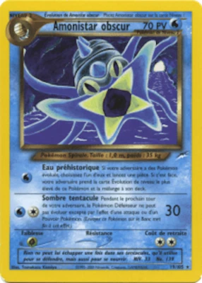 Pokémon TCG - Amonistar Obscur (Dark Omastar) 19/105 Neo Destiny [Moderate Play] - Image 1 of 4