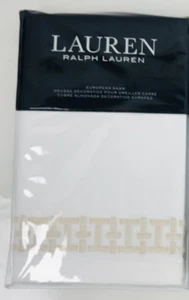 Raso da ricamo Ralph Lauren Spencer Euro Sham lino bianco nuovo con etichetta spedizione gratuita - Foto 1 di 5
