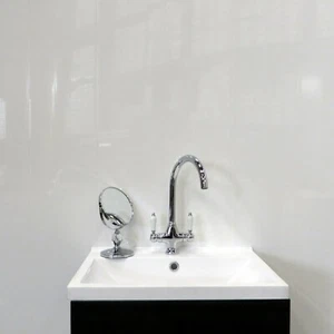 10 Gloss White Bathroom Panels PVC Ceiling Cladding Shower Wall Kitchen WC - Picture 1 of 11