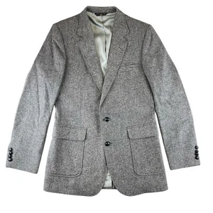 Abrigo Traje Imperial Haggar Para Hombres 40L Gris Espiga 100% Lana Chaqueta Deportiva - Imagen 1 de 12