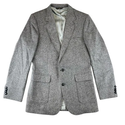 Abrigo Traje Imperial Haggar Para Hombres 40L Gris Espiga 100% Lana Chaqueta Deportiva Foto 1 de 4