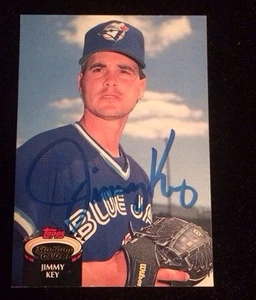 JIMMY KEY 1992 TOPPS STADIUM CLUB Autographed Signed AUTO Baseball Card 259 BLUE - Picture 1 of 1