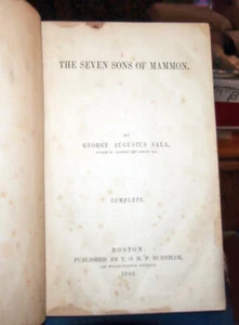 The Seven Sons of Mammon First Edition Book 1862 -Geo. Augustus Sala - Bild 1 von 4