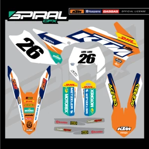 Custom Enduro Factory Graphics Kit KTM EXCF EXC 350 450 DHL 2012 2013 2014 2015 - Picture 1 of 5