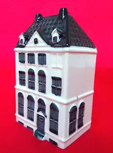 KLM BOLS BLUE DELFT MINIATURE AMSTERDAM HOUSE NUMBER 48 EMPTY - Picture 1 of 3